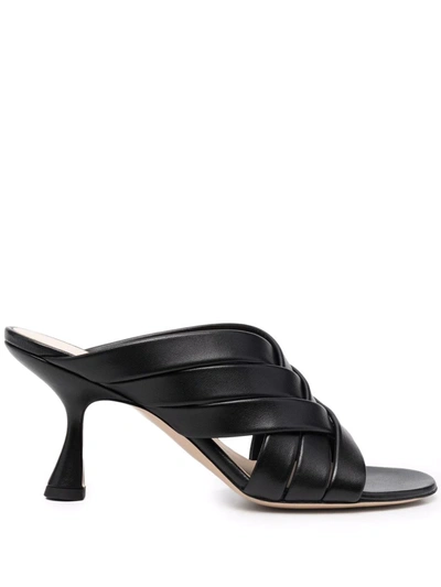 Shop Wandler Louie Leather Sandals In Black