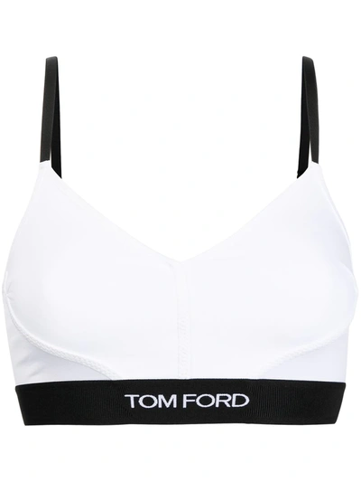 Shop Tom Ford Logo Underband Bralette In White
