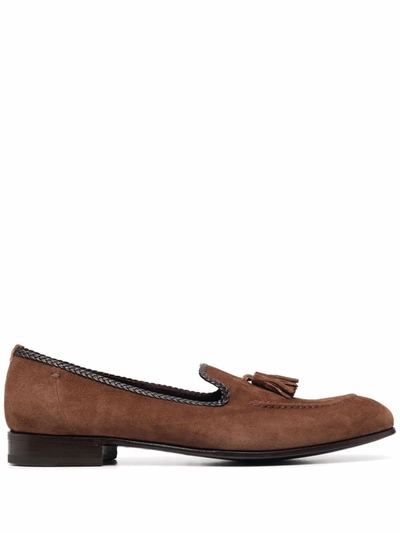 Shop Lidfort Tassel Detail Loafers In Brown