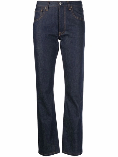 Shop Victoria Beckham Mid-rise Straight-leg Jeans In Blue