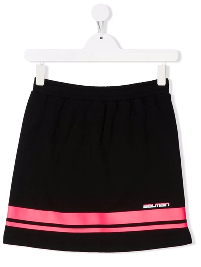 Shop Balmain Logo-print Skirt In Black