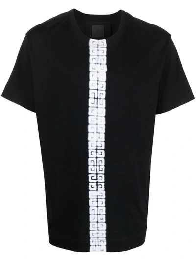 Shop Givenchy 4g-trim Cotton T-shirt In Black