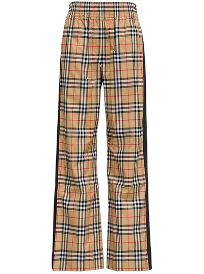 Shop Burberry Louane Vintage Check Trousers In Beige