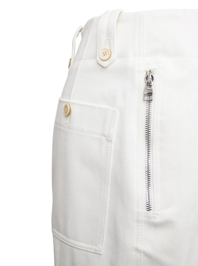 Shop Alexander Mcqueen White Military Cotton Trousers