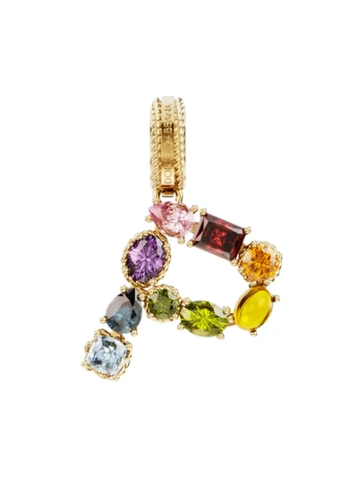 Shop Dolce & Gabbana Women's Rainbow Alphabet 18k Yellow Gold & Multi Gemstone Initial P Charm