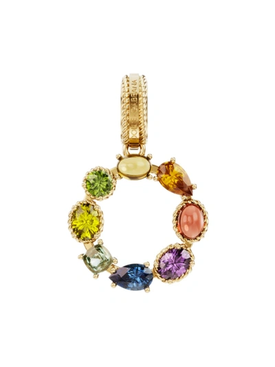 Shop Dolce & Gabbana Women's Rainbow Alphabet 18k Yellow Gold & Multi Gemstone Initial O Charm