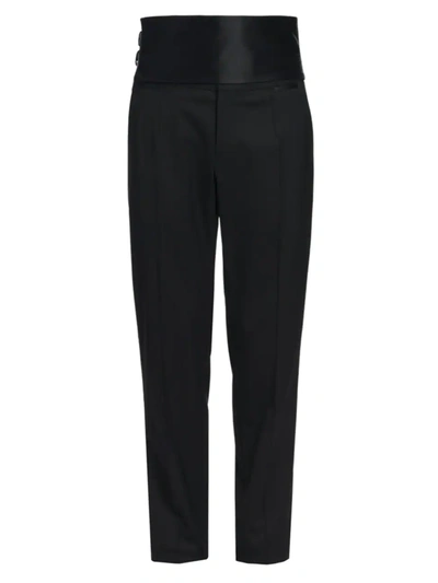 Shop Dolce & Gabbana Men's Wool-blend Tuxedo Pants In Nero