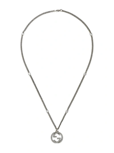 Shop Gucci Men's Interlocking G Sterling Silver Necklace