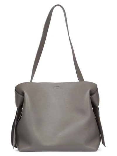 Shop Acne Studios Women's Musubi Midi Leather Shoulder Bag In Dark Grey