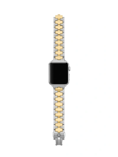 Shop Tory Burch Women's Tb Reva Two-tone Stainless Steel Apple Watch Band In Neutral