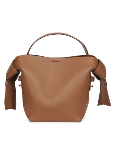 Shop Acne Studios Women's Mini Musubi Leather Shoulder Bag In Camel Brown