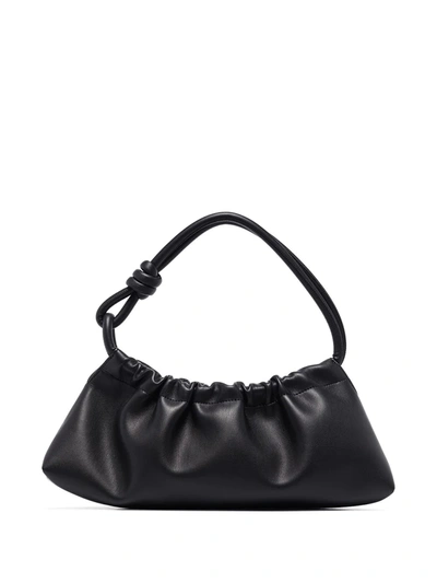 Shop Nanushka Valerie Ruched Shoulder Bag In Black
