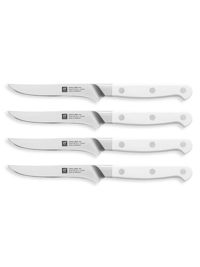 Shop Zwilling J.a. Henckels Pro Le Blanc 4-piece Steak Knife Set In White