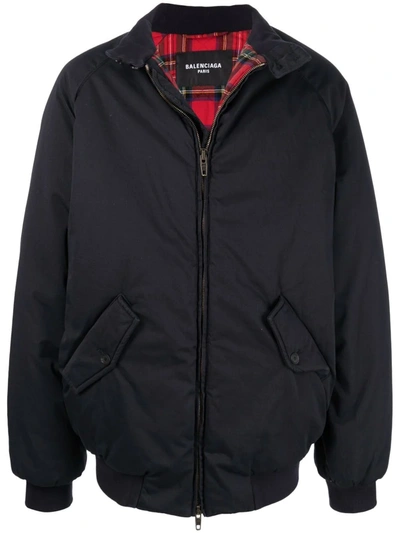 Balenciaga Harrington Bomber Jacket In Blue