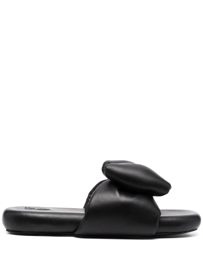 Shop Off-white Extra Padded Bow Slides In Black