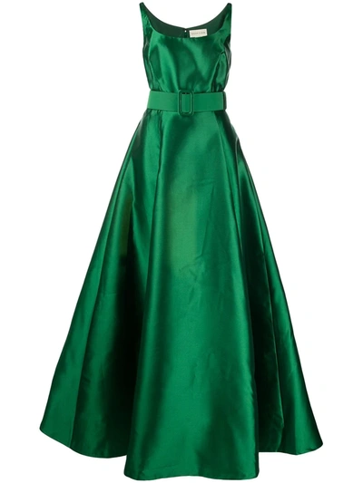 Shop Sachin & Babi Kruse Empire-line Belted Gown In Green