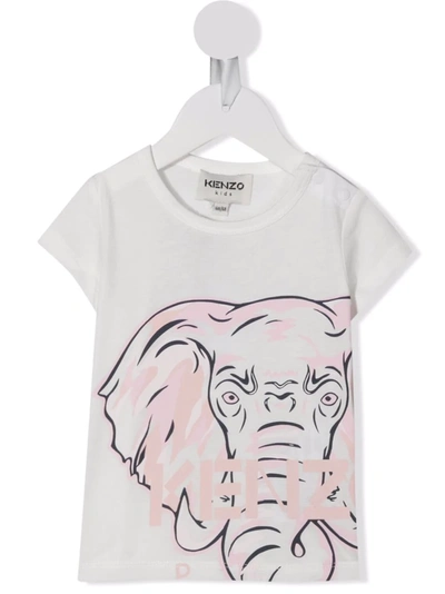 Shop Kenzo Elephant-print Organic-cotton T-shirt In White