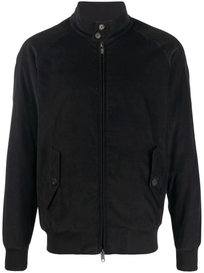 Shop Baracuta Zip-up Cotton Bomber Jacket In Black