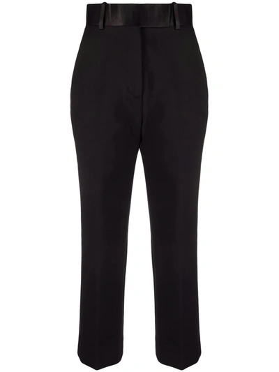 Shop Khaite Cropped Straight-leg Trousers In Black