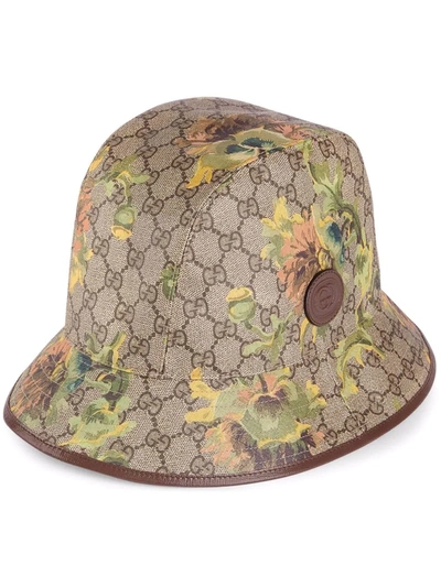 Shop Gucci Gg Carnation Bucket Hat In Neutrals