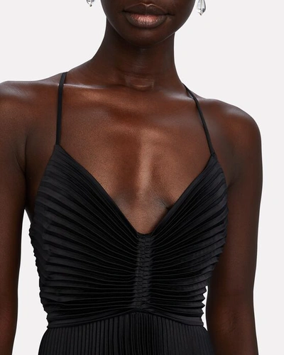 Shop A.l.c Aries Pleated Cut-out Gown In Black