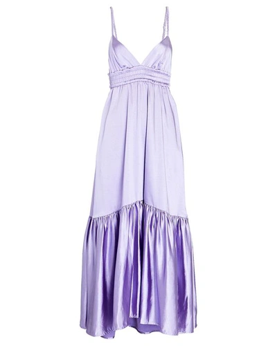 Shop A.l.c Rhodes Cut-out Satin Midi Dress In Purple-lt