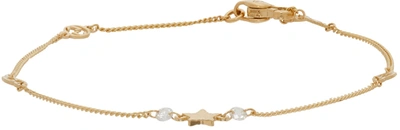 Shop Gucci Gold Interlocking G Star Bracelet In 8000 Gold/white D.