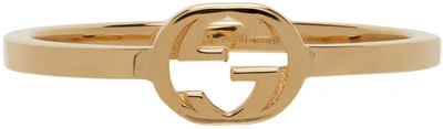 Shop Gucci Gold Interlocking G Ring In 8000 Oro Giallo