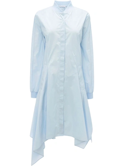 Shop Jw Anderson Bomber-style Poplin Shirtdress In Blue