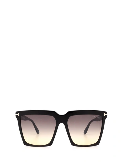 Shop Tom Ford Eyewear Sunglasses In Shiny Black