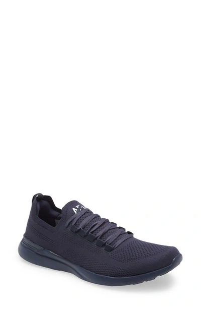 Shop Apl Athletic Propulsion Labs Techloom Breeze Knit Running Shoe In Navy/ Silver