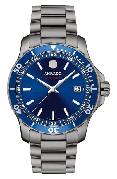 Shop Movado Series 800 Bracelet Watch, 40mm In Blue