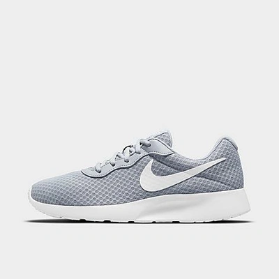 Shop Nike Women's Tanjun Casual Shoes In Wolf Grey/white/barely Volt/black