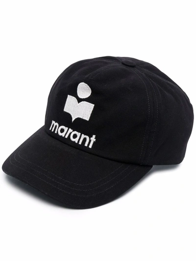 Shop Isabel Marant Baseball Cap With Embroidery In Black