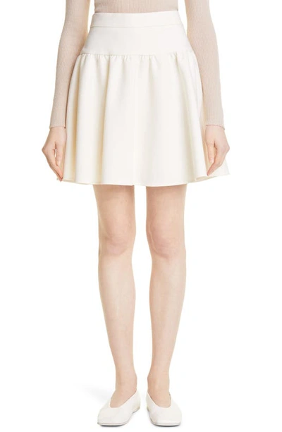 Shop Max Mara Stretch Wool Miniskirt In Bianco Avorio