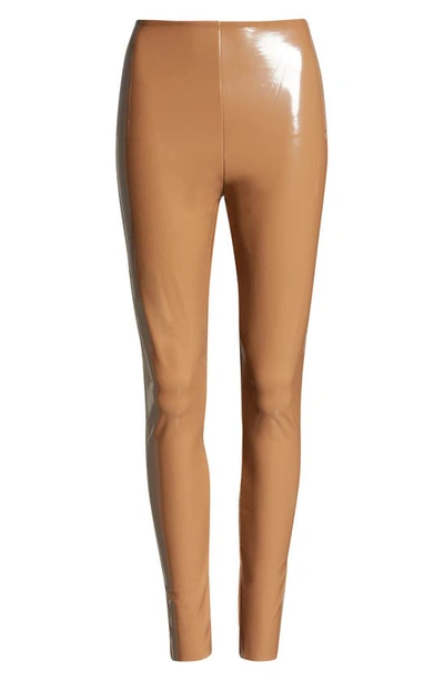 Shop Commando Control Top Faux Patent Leather Leggings In Cocoa