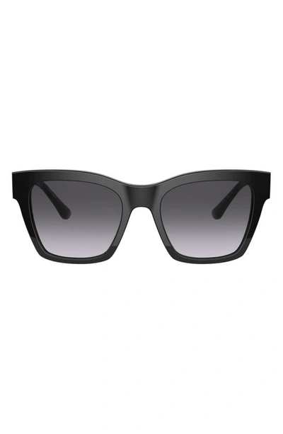 Shop Dolce & Gabbana 53mm Square Sunglasses In Black/ Light Grey Gr Black