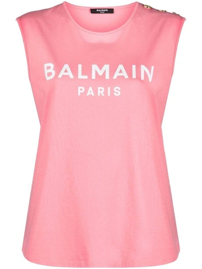 Shop Balmain Top Pink