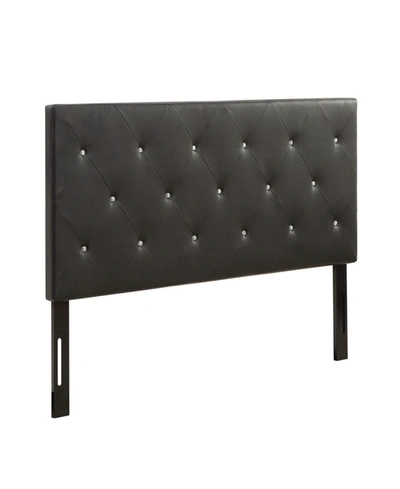 Shop Ac Pacific Contemporary Crystal Diamond Tufted Queen Headboard In Charcoal