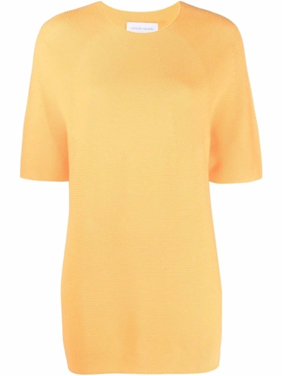 Shop Christian Wijnants Short-sleeved Knitted T-shirt In Orange