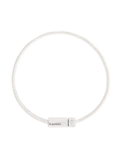 Shop Le Gramme 7g Polished Octagon Cable Bracelet In Silver