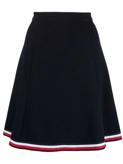 Shop Tommy Hilfiger Contrast-trim A-line Skirt In Blue
