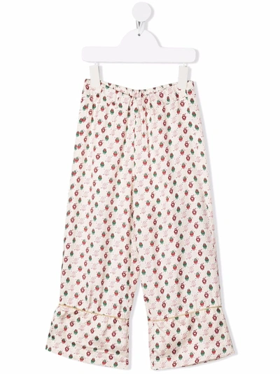 Shop Simonetta Graphic-print Wide-leg Trousers In Neutrals