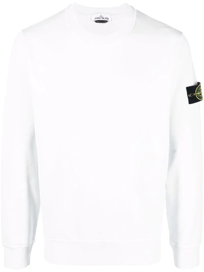 Stone Island White Cotton Classic Sweatshirt | ModeSens