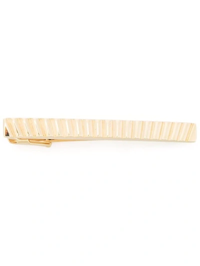 Shop Lanvin Textured-finish Tie Clip In Gold