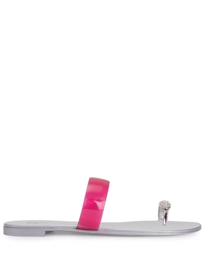 Shop Giuseppe Zanotti Ring Plexi Sandals In Pink