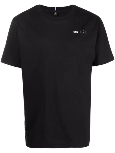 Shop Mcq By Alexander Mcqueen Embroidered Logo Short-sleeve T-shirt In Black