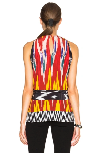 Shop Altuzarra Hummingbird Top In Red, Abstract. In Multicolor Red Ikat