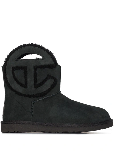 Shop Ugg X Telfar Mini Shearling Ankle Boots In Black