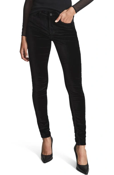 Shop Reiss Lux Velvet Pants In Black